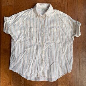 Madewell courier shirt, stitched rainbow, small